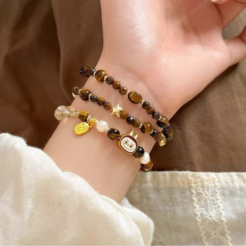 2PCs Handmade Beaded Labubu Bracelet-Labubu Jewelry-Great Girls Gift-Cute Bunny - Picture 8 of 9